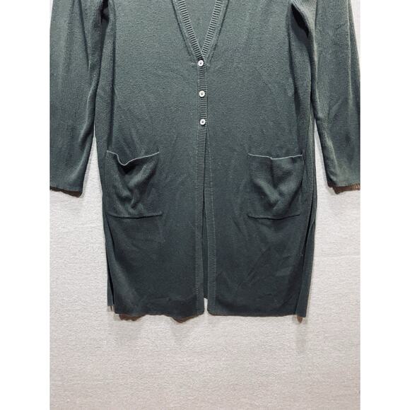 J. Jill Black Ribbed Knit Button Closure Cardigan Sweater Womens Size Large - Picture 5 of 14